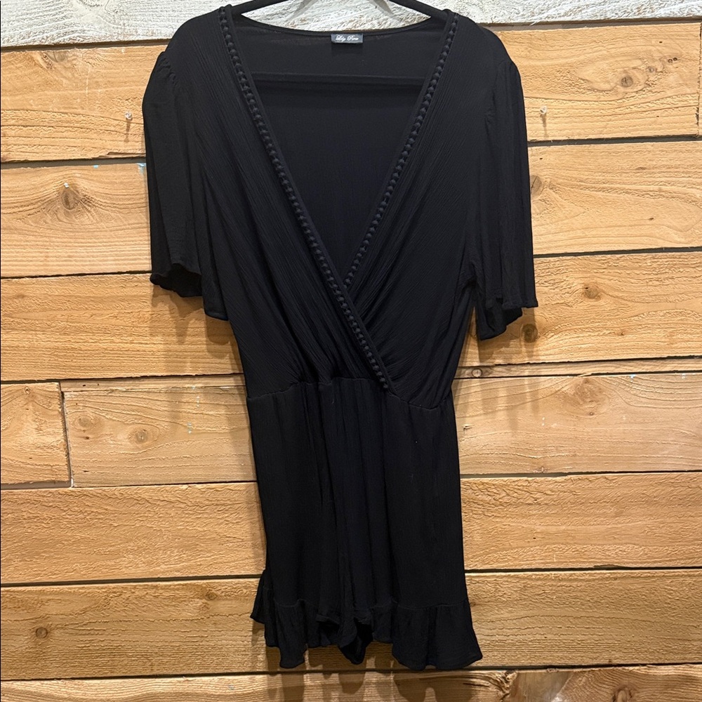 Black V-Neck Romper